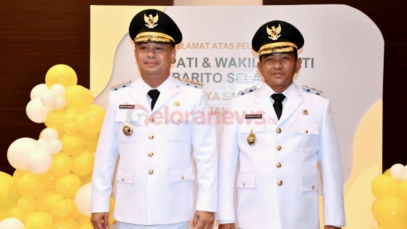 Eddy Raya Samsuri dan Khristianto Yudha resmi dilantik sebagai Bupati dan Wakil Bupati Barito Selatan oleh Presiden Prabowo Subianto di Istana Negara, Jakarta. (foto: Geloranews.co/dok)