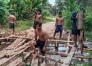 Satgas TMMD ke-124 Bangun Jembatan Penghubung Antar Desa di Karau Kuala