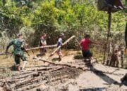 Semangat Prajurit TNI Satgas TMMD ke-124 Wujudkan Pembangunan di Desa Talio