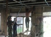 Satgas TMMD ke-124 dan Warga Gotong Royong Bangun RTLH di Desa Talio