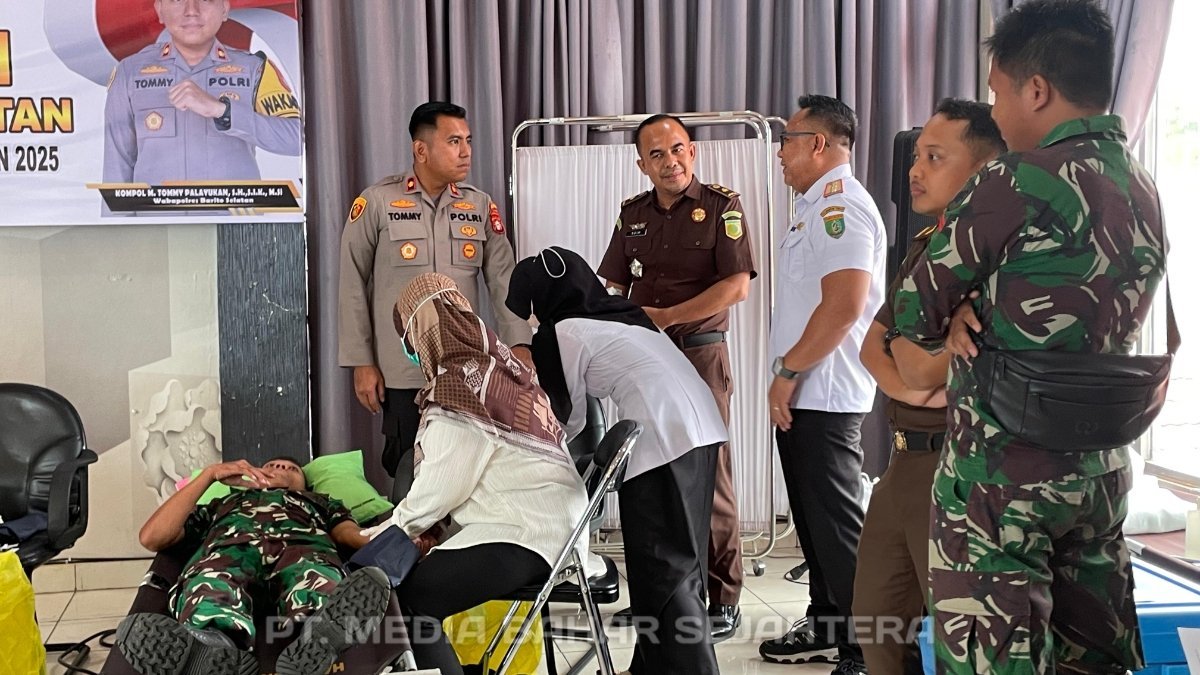 sambut-hari-bhayangkara-ke-79,-polres-barsel-gelar-donor-darah:-183-peserta-ambil-bagian