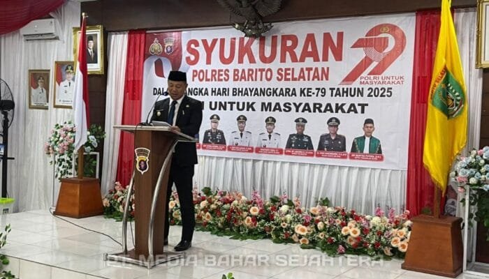Bupati dan Wabup Barsel Hadiri Upacara HUT Bhayangkara ke-79, Dukung Polri Semakin Humanis