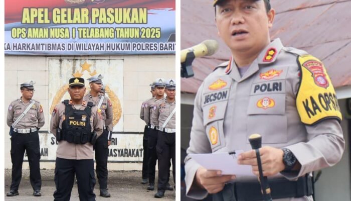 Kapolres Barsel Pimpin Apel Gelar Pasukan Operasi Aman Nusa 1 Telabang 2025