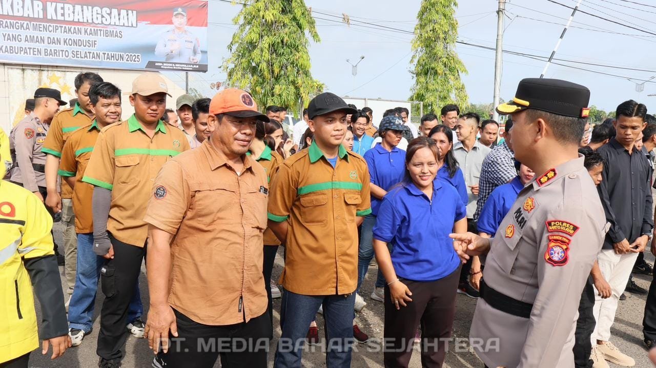 apel-akbar-kebangsaan,-kapolres-barsel-ajak-buruh-dan-ojol-sinergi-ciptakan-kamtibmas-aman‎