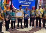 Wakil Bupati Barito Selatan Terima Penghargaan dari Menkumham RI Terkait Penguatan Pos Bantuan Hukum
