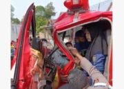 Mobil Damkar Barsel Alami Kecelakaan Tunggal Saat Menuju Lokasi Kebakaran, Enam Petugas Luka