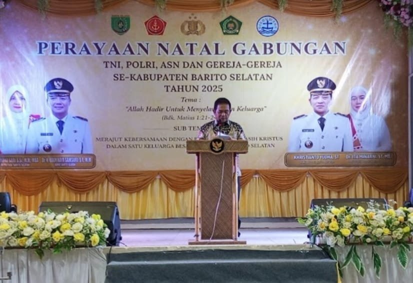 bupati-dan-wabup-barsel-hadiri-perayaan-natal-gabungan-tni,-polri,-asn,-dan-gereja-gereja