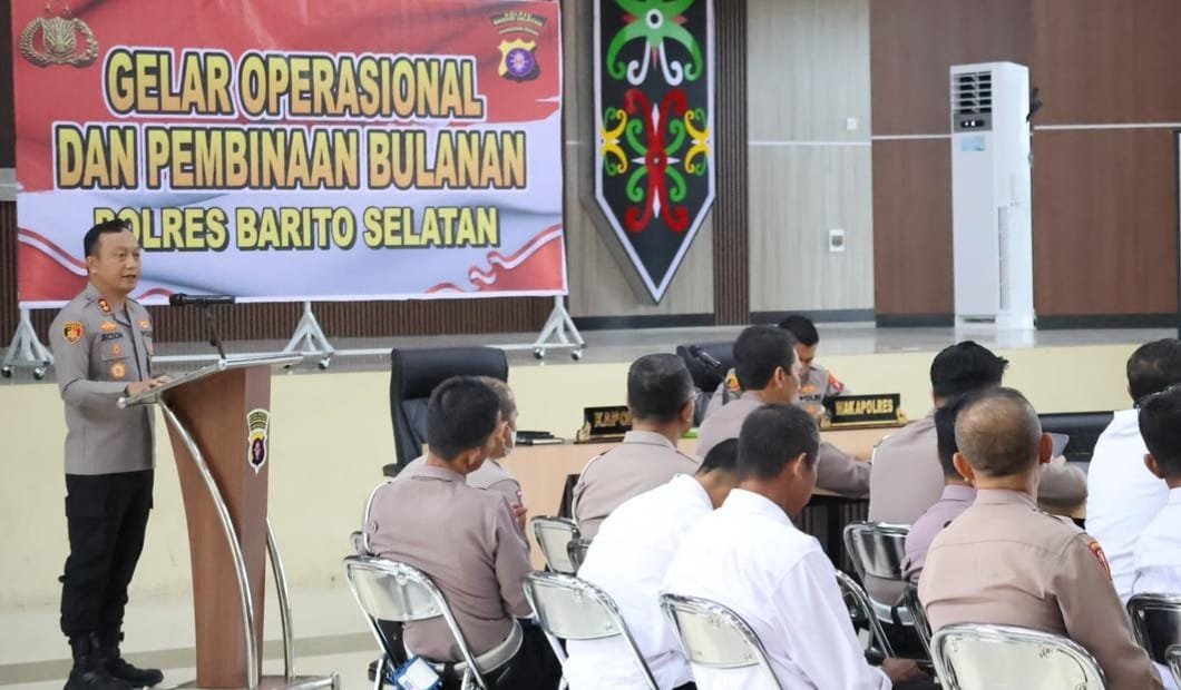 optimalisasi-tugas-kepolisian,-kapolres-barsel-pimpin-gelar-operasional-dan-pembinaan-bulanan