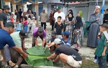 semangat-kebersamaan-idul-adha,-jamaah-langgar-al-hasanah-jl-kaladan-sembelih-sapi-kurban-untuk-seluruh-warga