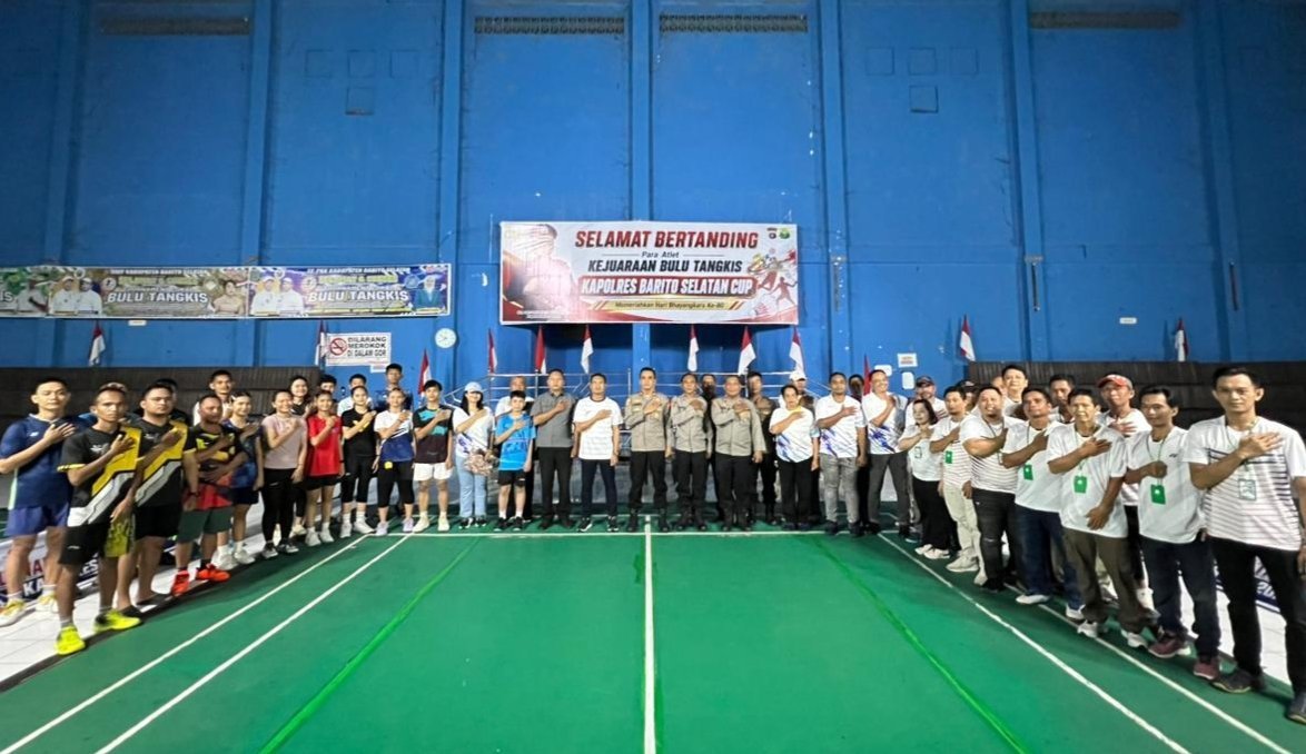 polri-untuk-masyarakat,-turnamen-bulutangkis-kapolres-barsel-cup-meriahkan-hari-bhayangkara-ke-80