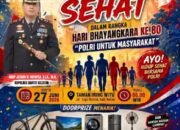 Polres Barito Selatan Gelar Jalan Sehat Gratis Sambut Hari Bhayangkara ke-80, Siapkan TV hingga Sepeda Gunung sebagai Door Prize