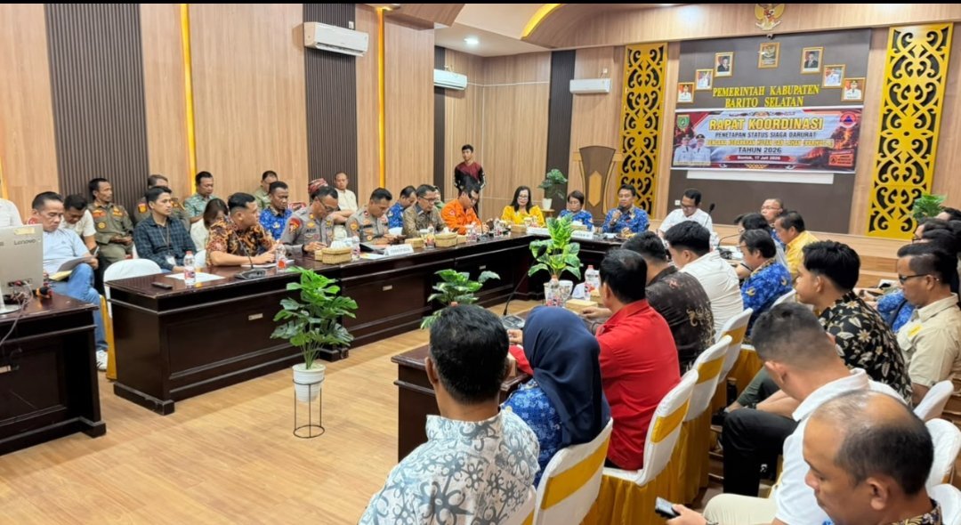 wabup-barito-selatan-pimpin-rakor-penetapan-status-siaga-karhutla,-seluruh-opd-diminta-tingkatkan-kesiapsiagaan