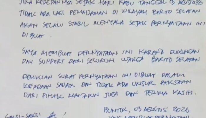Didemo Warga, PLN Janji Tak Ada Lagi Pemadaman Bergilir di Barito Selatan Mulai 5 Agustus