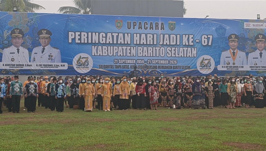 gubernur-agustiar-sabran-pimpin-upacara-hut-ke-67-barito-selatan,-ajak-warga-jaga-persatuan