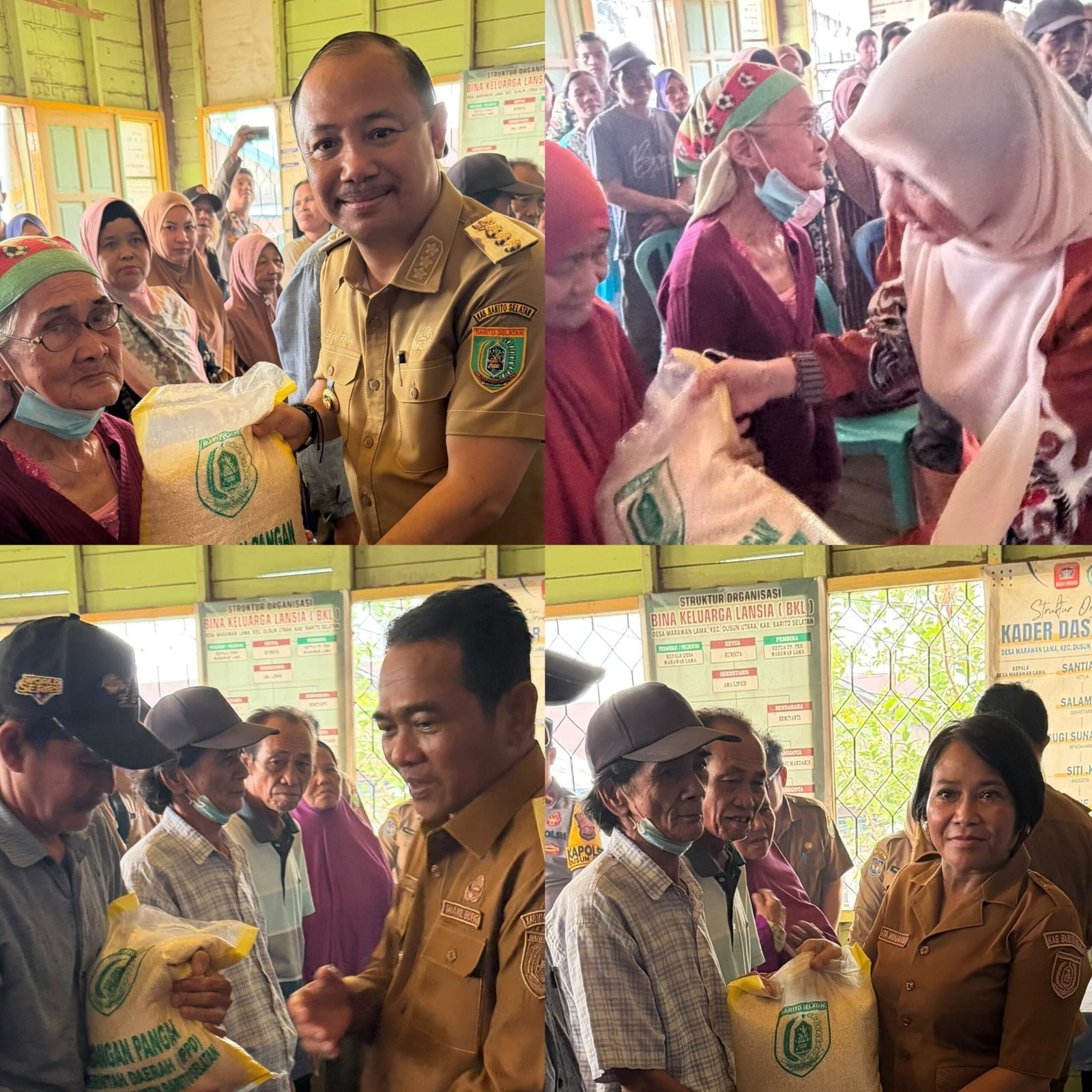 bupati-barsel-salurkan-cadangan-pangan-ke-lima-desa,-warga-diingatkan-waspadai-karhutla